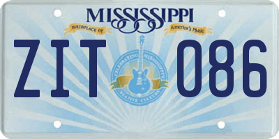 MS license plate ZIT086