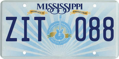 MS license plate ZIT088