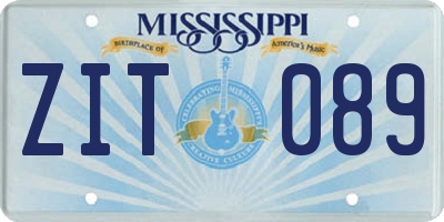 MS license plate ZIT089