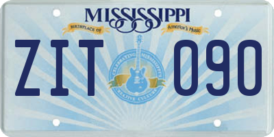 MS license plate ZIT090