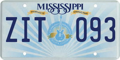 MS license plate ZIT093