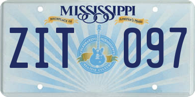 MS license plate ZIT097
