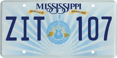 MS license plate ZIT107