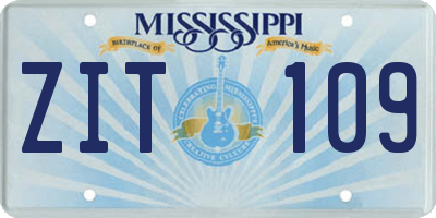 MS license plate ZIT109