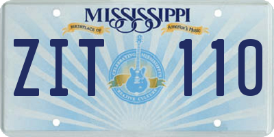 MS license plate ZIT110
