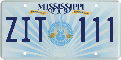 MS license plate ZIT111