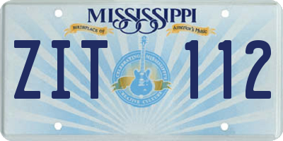 MS license plate ZIT112