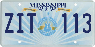 MS license plate ZIT113