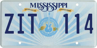 MS license plate ZIT114