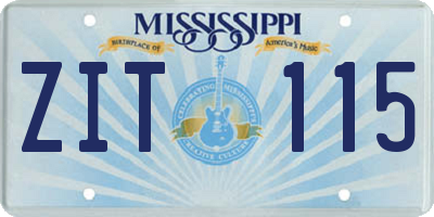 MS license plate ZIT115