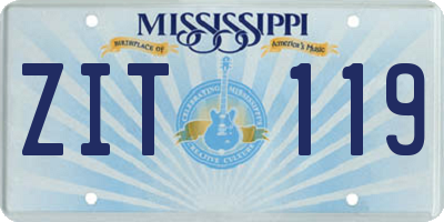 MS license plate ZIT119