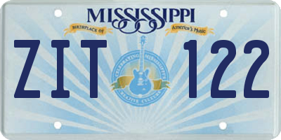 MS license plate ZIT122