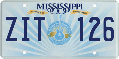 MS license plate ZIT126