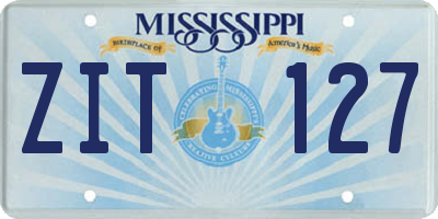 MS license plate ZIT127