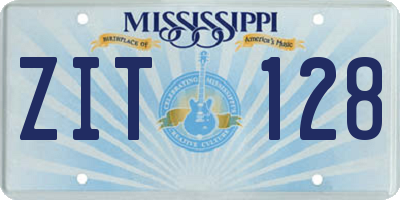 MS license plate ZIT128