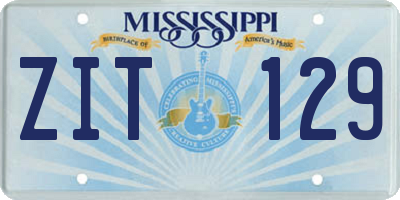 MS license plate ZIT129