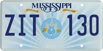 MS license plate ZIT130