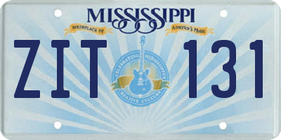 MS license plate ZIT131