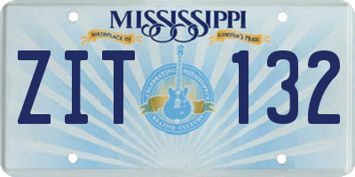 MS license plate ZIT132