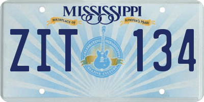 MS license plate ZIT134