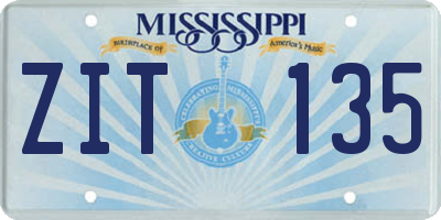 MS license plate ZIT135
