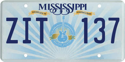 MS license plate ZIT137