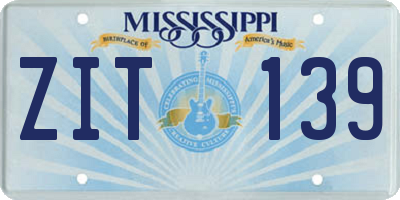 MS license plate ZIT139