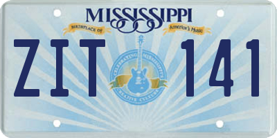 MS license plate ZIT141