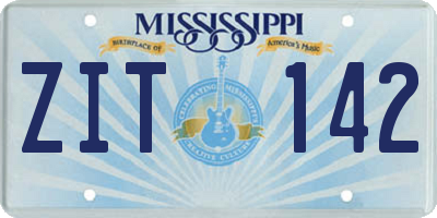 MS license plate ZIT142