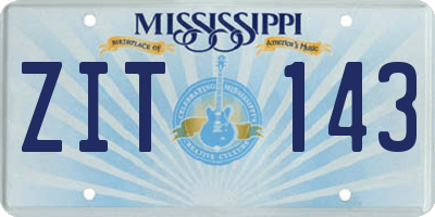 MS license plate ZIT143