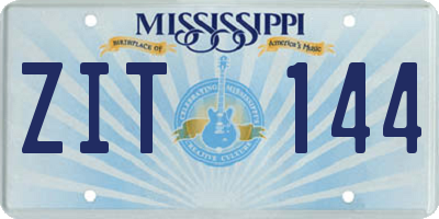 MS license plate ZIT144