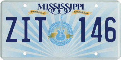 MS license plate ZIT146