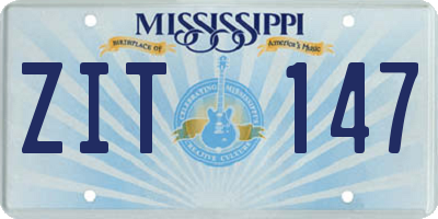 MS license plate ZIT147