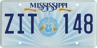 MS license plate ZIT148
