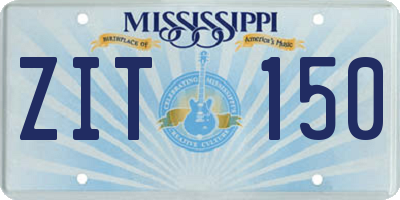 MS license plate ZIT150
