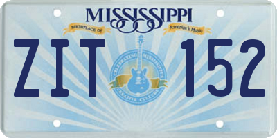 MS license plate ZIT152