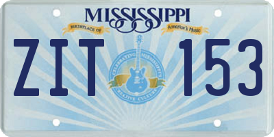 MS license plate ZIT153