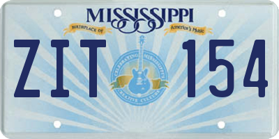 MS license plate ZIT154
