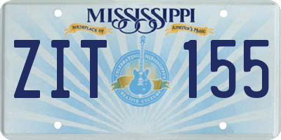 MS license plate ZIT155