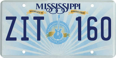 MS license plate ZIT160