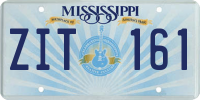MS license plate ZIT161