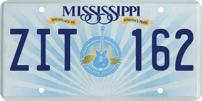 MS license plate ZIT162