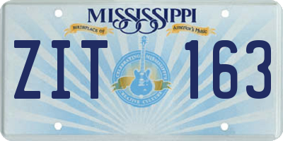 MS license plate ZIT163