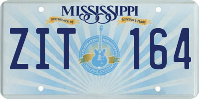 MS license plate ZIT164