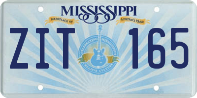 MS license plate ZIT165