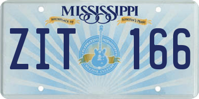 MS license plate ZIT166