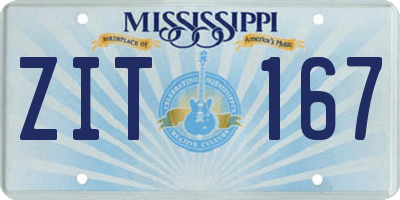 MS license plate ZIT167