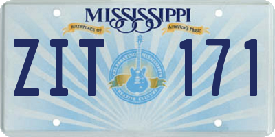 MS license plate ZIT171