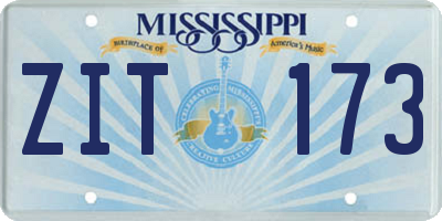 MS license plate ZIT173