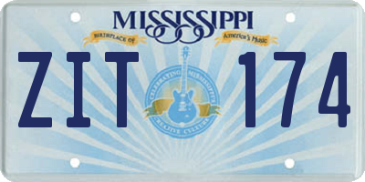 MS license plate ZIT174